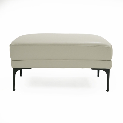 Divani Casa Jacoba Modern Light Grey Leather Rectangular Ottoman Light Grey Ottoman 80094 VGKK-KF-2620-ROT-LG