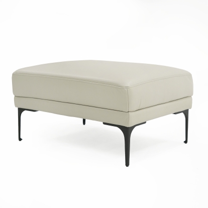 Divani Casa Jacoba Modern Light Grey Leather Rectangular Ottoman Light Grey Ottoman 80094 VGKK-KF-2620-ROT-LG