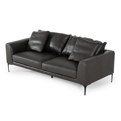 Divani Casa Jacoba Modern Dark Grey Leather Sofa Grey Sofa 77730 VGKKKF2620-DKGRY-S-3