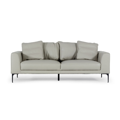 Divani Casa Jacoba Modern Light Grey Leather Sofa Grey Sofa 77733 VGKKKF2620-GRY-3