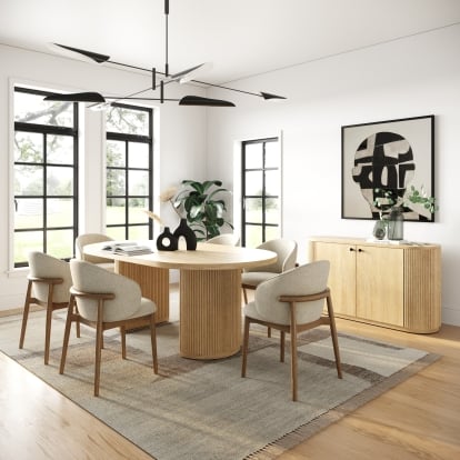 LA Furniture Jacobson Modern Natural Acacia Oval Dining Table VGWD-LYO-DT Contemporary Style by Vig Furnitrue Number 81740 Catch Home Goods