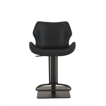 Modrest Jaffee Industrial Black Eco-Leather Bar Stool Black Bar Stool 81694 VGHR5404GB-BLK