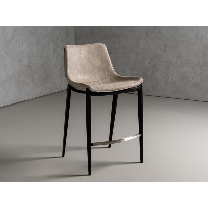 Modrest Jane Modern Tan & Black Counter Stool (Set of 2) Tan Bar Stool 81820Z VGHR5361C-BRN