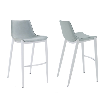 Modrest Jane Modern Light Grey Counter Stool Set of 2 Grey Bar Stool 80071Z VGHR-5361C-C-LG-BS