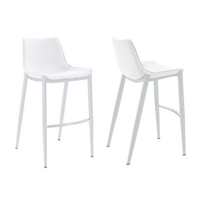 Modrest Jane Modern White Counter Stool Set of 2 White Bar Stool 80072Z VGHR-5361C-C-W-BS