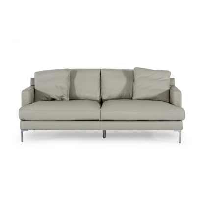 Divani Casa Janina Modern Light Grey Leather Sofa Grey Sofa 77742 VGKKKF1032-GRY-3