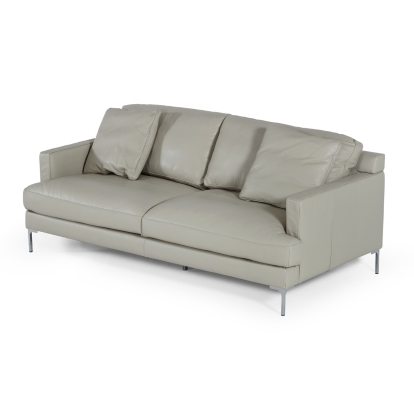 Divani Casa Janina Modern Light Grey Leather Sofa Grey Sofa 77742 VGKKKF1032-GRY-3