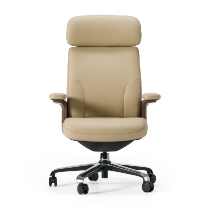 Modrest Johnson Modern Beige Leather Executive Office Chair Beige Office Chair 83180 VGFU-FK006-A-BGE