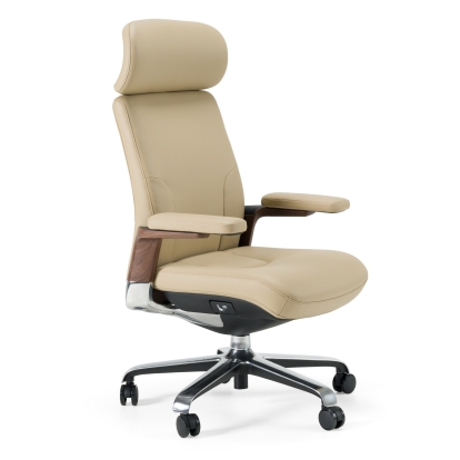 Modrest Johnson Modern Beige Leather Executive Office Chair Beige Office Chair 83180 VGFU-FK006-A-BGE