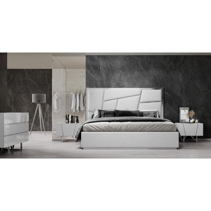 LA Furniture Queen Chrysler Modern White 4-Piece Bedroom Set VGVCBD8978-4PCSET-WHT-Q Contemporary Style by Vig Furnitrue Number 85651 Catch Home Goods