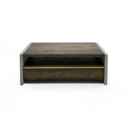 Modrest June Modern Dark Grey Concrete & Walnut Coffee Table Walnut Coffee Table 78559 VGGR639081-WAL-CT