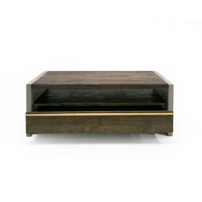 Modrest June Modern Dark Grey Concrete & Walnut Coffee Table Walnut Coffee Table 78559 VGGR639081-WAL-CT