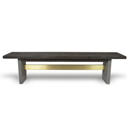 Modrest June Modern Dark Grey Concrete & Walnut Dining Bench Walnut Bench 78558A VGGR639080-WAL-BENCH