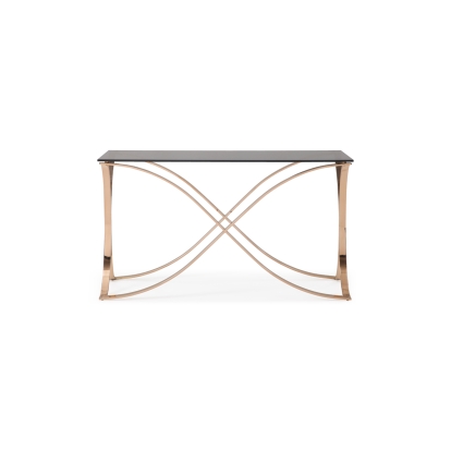 Modrest Reklaw Modern Smoked Glass & Rosegold Console Table Other Console Table 74643 VGVCK836
