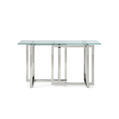 Modrest Valiant Modern Glass & Stainless Steel Console Table Other Console Table 73943 VGVCK856