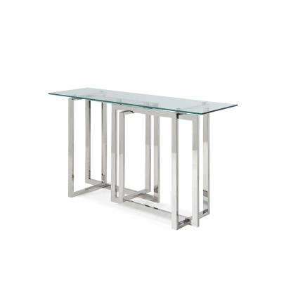 Modrest Valiant Modern Glass & Stainless Steel Console Table Other Console Table 73943 VGVCK856