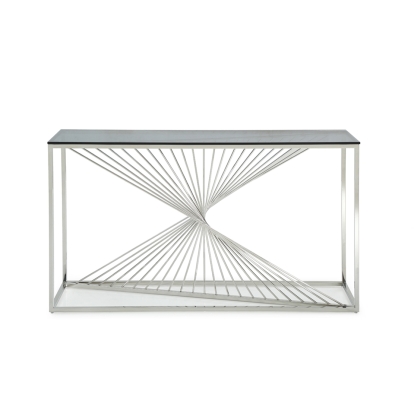 Modrest Trinity Modern Glass & Stainless Steel Console Table Other Console Table 73260 VGVCK8618