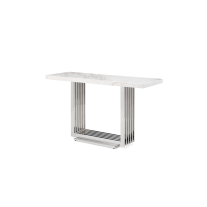 Modrest Kingsley Modern Marble & Stainless Steel Console Table White Console Table 75538 VGVCK8933-STL