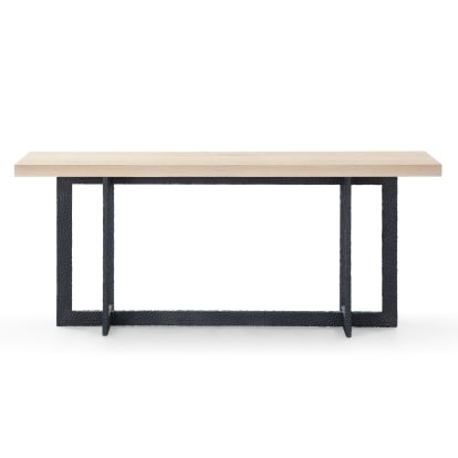 LA Furniture K8963 Sample Natural Oak + Black Metal Console Table VGVC-K8963 Contemporary Style by Vig Furnitrue Number 81982 Catch Home Goods