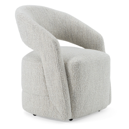 Modrest Kadoka Modern Light Grey Fabric Dining Chair with Castor Wheels Light Grey Dining Chair 82724 VGKK-KF-Y2228-LTGRY