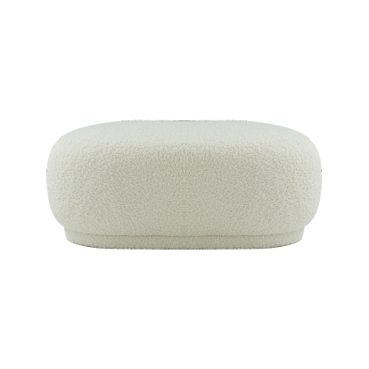 Divani Casa Kael Contemporary White Sherpa Ottoman White Ottoman 79159 VGODZW-20100-WHT-OTT
