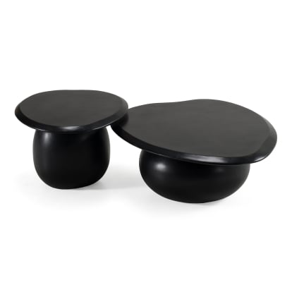 LA Furniture Kalvin Modern Black Concrete Nesting Coffee Table Set VGGR-675536-675541-BLK Contemporary Style by Vig Furnitrue Number 85690 Catch Home Goods