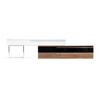Modrest Karlstad Modern White + Walnut TV Stand Walnut TV Stand 83176 VGBB-MF1901TV