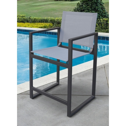 Renava Kayak Modern Dark Charcoal Outdoor Counter Stool Grey Outdoor 77685 VGGERH-AGEAN-BS-CTR-GRY-1