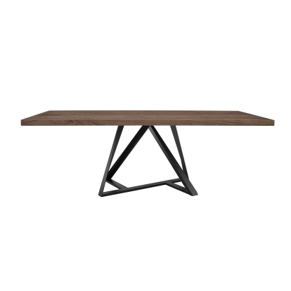 Modrest Keanna Modern Industrial Walnut & Black Dining Table Walnut Dining Table 77922 VGEWF2208DA-WAL-DT
