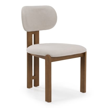 LA Furniture Kelsey Modern Light Grey Fabric + Brown Ash Dining Chair VGDW-DW188-LTGRY Contemporary Style by Vig Furnitrue Number 82795 Catch Home Goods