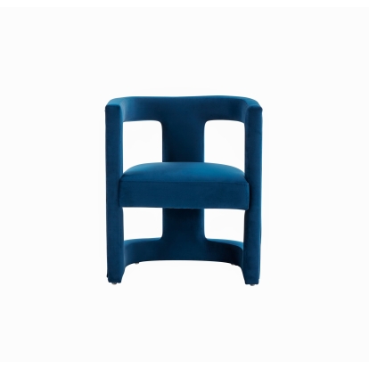 Modrest Kendra Modern Blue Fabric Accent Chair Blue Lounge Chair 77646 VGRHRHS-AC-231-BLUE