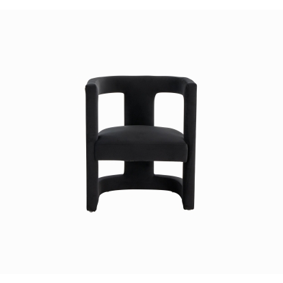 Modrest Kendra Modern Black Fabric Accent Chair Black Lounge Chair 77648 VGRHRHS-AC-231-BLK