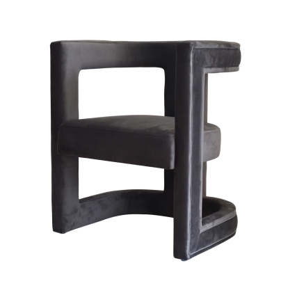 Modrest Kendra Dark Grey Fabric Accent Chair Grey Lounge Chair 78857 VGRHRHS-AC-231-DKGRY-CH