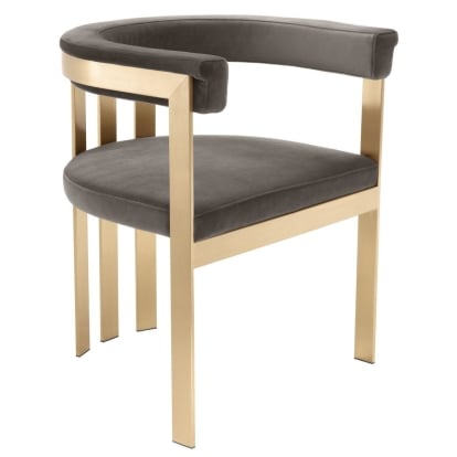 LA Furniture Kersey Glam Grey Velvet Accent Chair VGMFMC4141-GRY-CH Contemporary Style by Vig Furnitrue Number 78503 Catch Home Goods