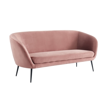 Divani Casa Koeing Modern Coral Fabric Sofa Pink Sofa 77898 VGHCJYM2008-CRL
