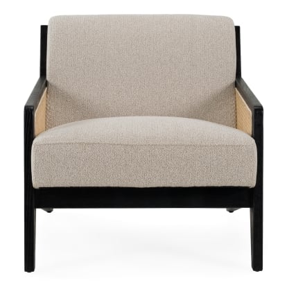 LA Furniture Kratz Modern Beige Fabric + Rattan + Black Walnut Accent Chair VGRH-RHT-825027-BGE Contemporary Style by Vig Furnitrue Number 83487 Catch Home Goods