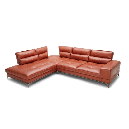 Divani Casa Kudos Modern Cognac LAF Chaise Sectional Sofa Cognac Sectional Sofa 77840 VGKK5309-LAF-SECT