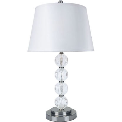 Furniture Of America Oona Contemporary White/Clear Table Lamp (2/Box) Model L76188T-2PK
