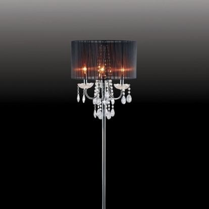 Furniture Of America Jada Glam Chrome/Black Floor Lamp Model L76733BK-F