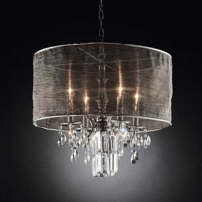 Furniture Of America Gina Glam Chrome/Black Ceiling Lamp Model L95127H