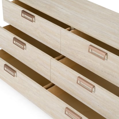 LA Furniture Lago Modern Faux Travertine Dresser VGAC-LAGO-DRS Contemporary Style by Vig Furnitrue Number 83324 Catch Home Goods