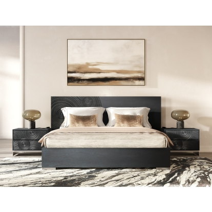 Lamod Cirque Modern Black Ash 4-Piece Bedroom Set Black Bedroom Set 85633 VGVC-BD2368-4PC-SET