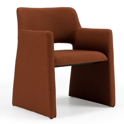 Modrest Lasara Modern Rust Fabric Dining Chair Brown Dining Chair 81864 VGDW-L-895-RST