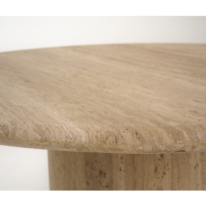 Modrest Lavaca Modern Travertine Marble Round Coffee Table Beige Coffee Table 82020 VGBR-SBA-4800-CTSM