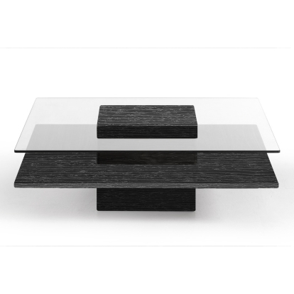 Modrest Clarion Modern Grey Elm & Glass Coffee Table Grey Coffee Table 73899 VGBBLE638E-GRY