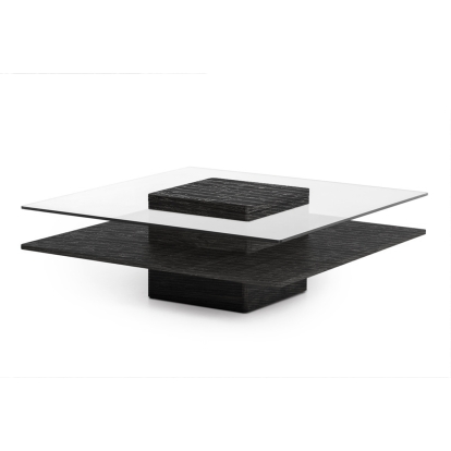 Modrest Clarion Modern Grey Elm & Glass Coffee Table Grey Coffee Table 73899 VGBBLE638E-GRY