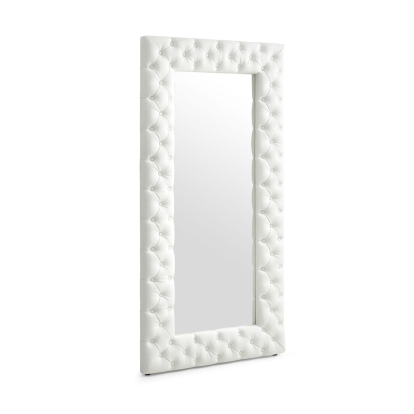 Modrest Legend Modern White Bonded Leather Floor Mirror White Mirror 78516 VGVCJ8111-3H-WHT-MIR