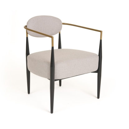 Modrest Liberty Modern Beige Fabric + Black & Gold Accent Chair Beige Accent Chair 81865 VGDW-L-C500-BGE