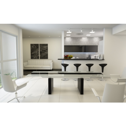 Lisbon Modern Glas Extendable Dining Table Wenge Dining Table 12262A VGGU-328L-B