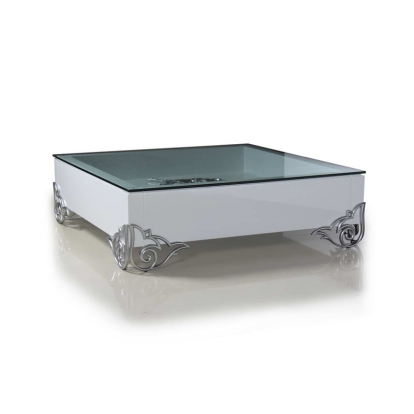 LS538 Emma Modern White Coffee Table with Glass Top White Coffee Table 12156 VGDVEMMACOFFEE